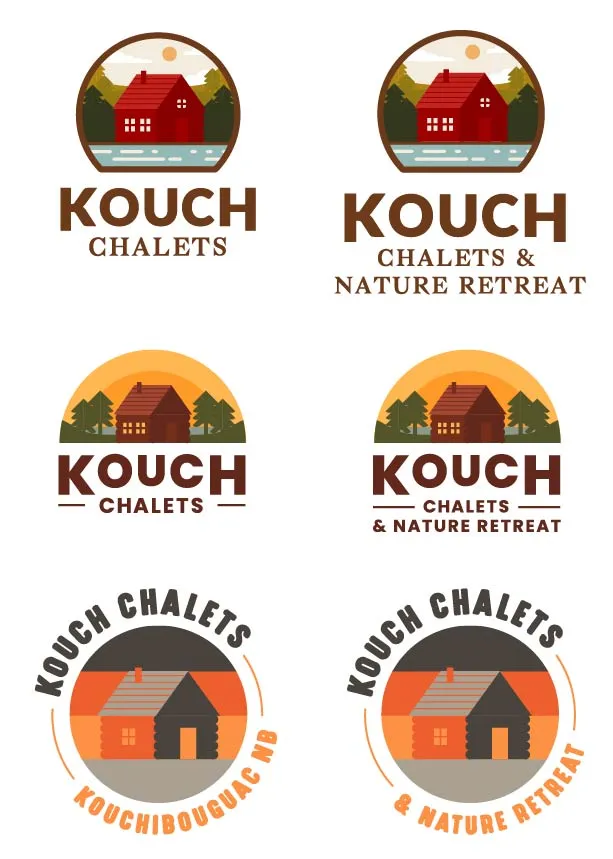 Three new choices for the new Kouch Chalets logo