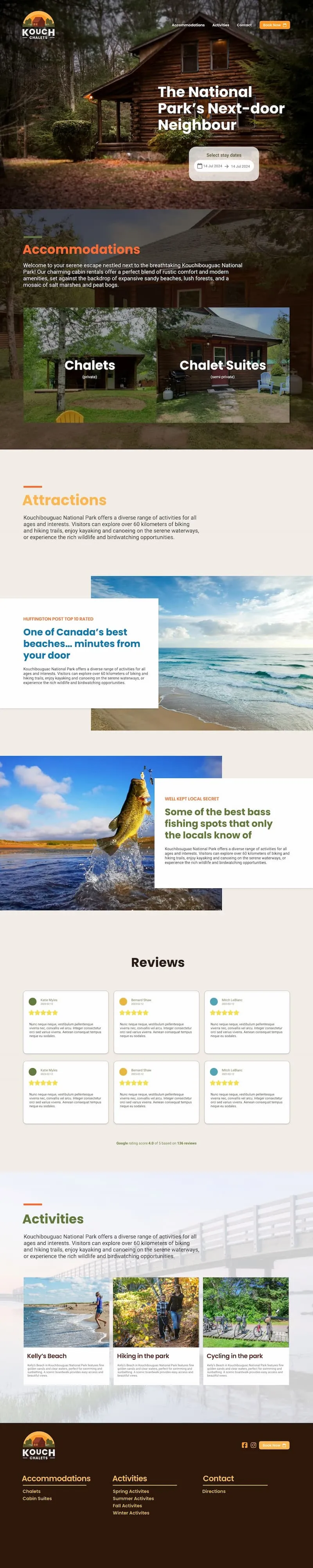 Kouch Chalets re-vamped website