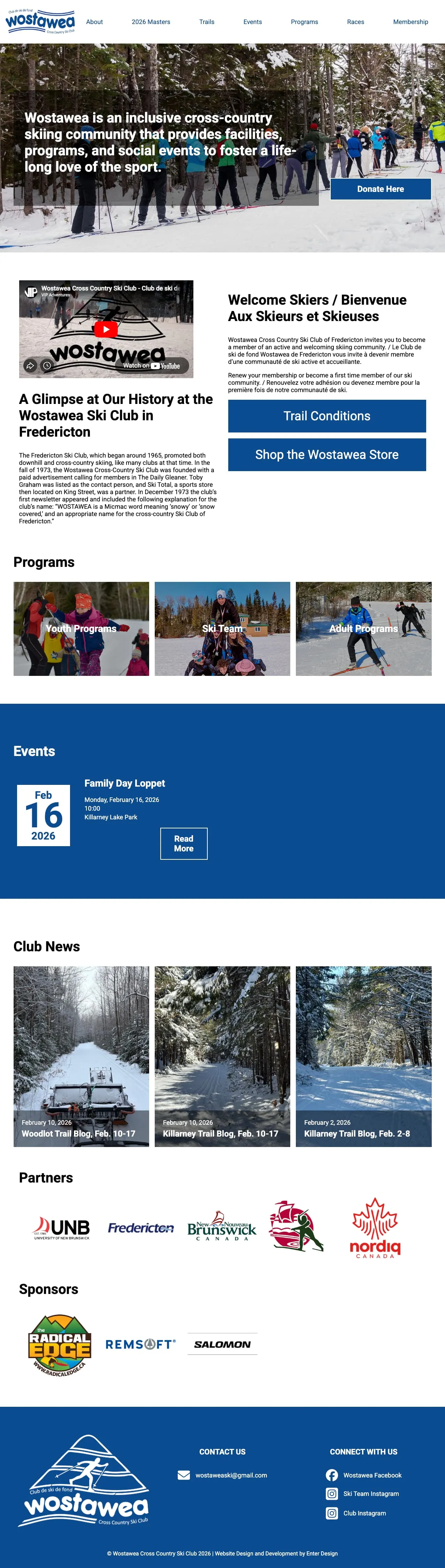 full pages screencapture of the Wostawea website